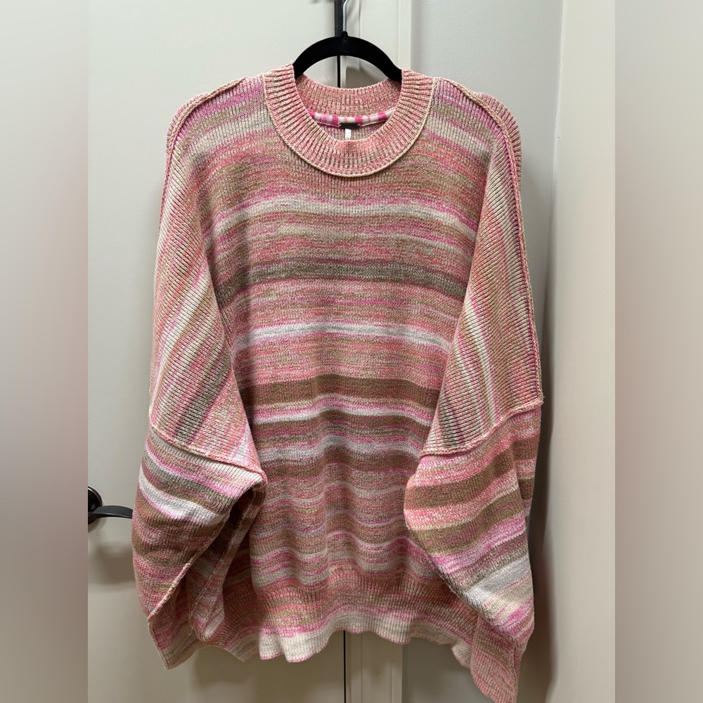 Free People Easy Street Space Dye Sweater / Size Large / Sand & Sugar Colorway
